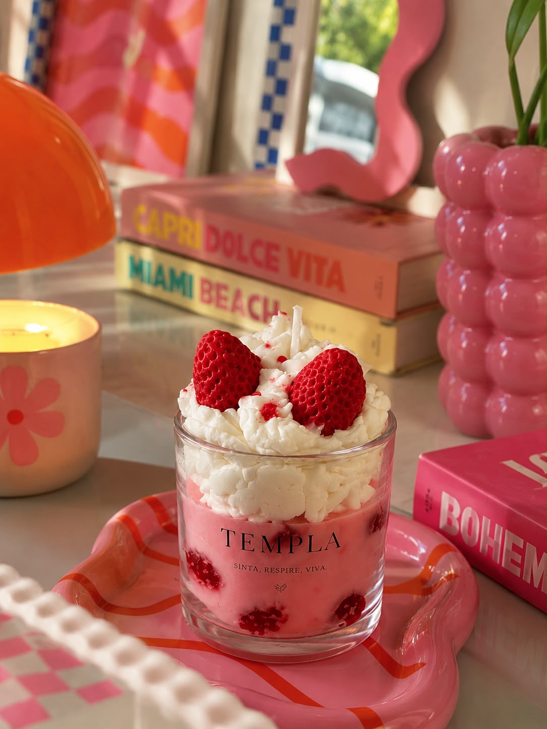 Vela Criativa Morango com Chantilly